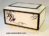 Artistic wood box - Bleached quilted maple on hard maple with ebony trim with artwork 