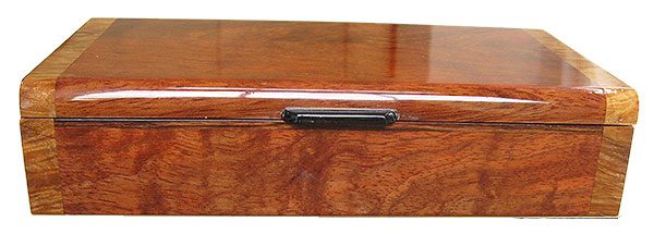 Bubinga box front - Handmade decorative slim wood box 
