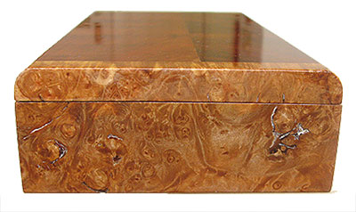 Maple burl box end - Handmade decorative slim wood box