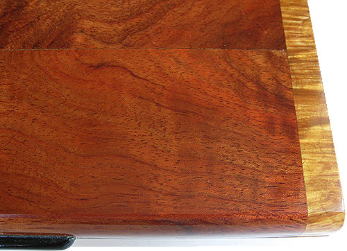 Bubinga box top close up - Handmade decorative slim wood box