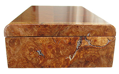 Maple burl box end - Handmade slim wood box