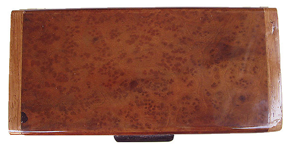Camphor burl box top - Handmade wood slim box or desktop box