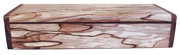 Handmade decorative wood desktop box - Bleached spalted maple front view