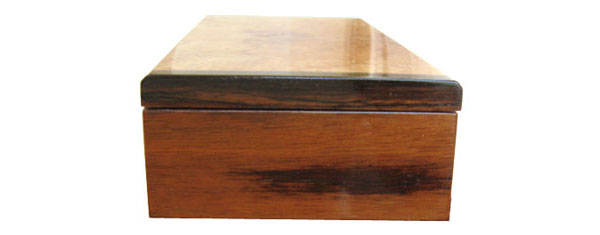 Handmade wood desktop box - Asian ebony end