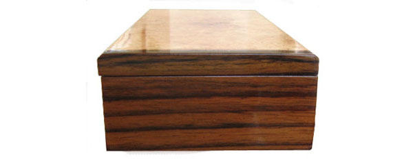 Handmade wood desktop box - Asian ebony end