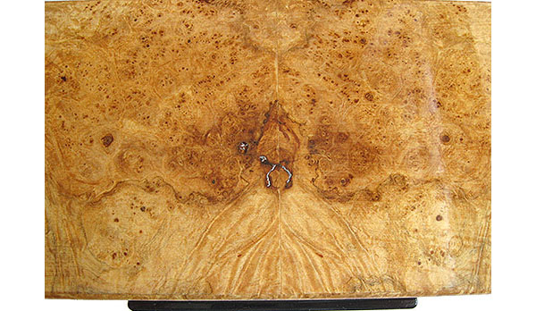 Maple burl box top close-up - Handmade decorative wood desktop box