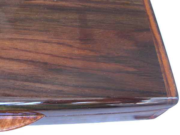 Indian rosewood box top close up - Handmade decorative wood desktop pen box