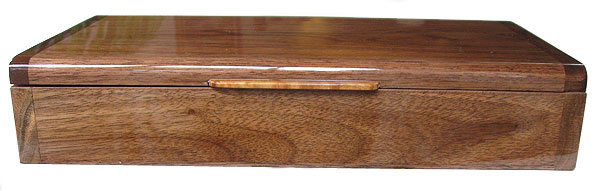 Handmade wood box - Decorative wood desktop box made of Indian rosewood - Front view