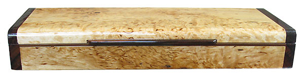 Handmade wood box - Decorative wood desktop pen box - Masur birch box front