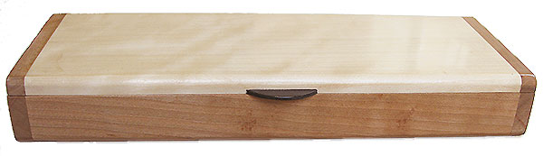 Cherry box front - Handmade slim wood box, desktop box