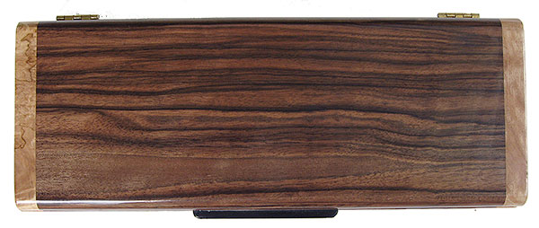 Macassar ebony box top - handmade decorative wood slim box, desktop box