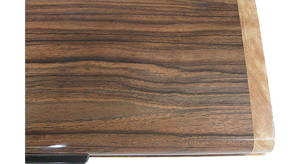 Macassar ebony box top close up - Handmade decorative wood slim box, desktop box