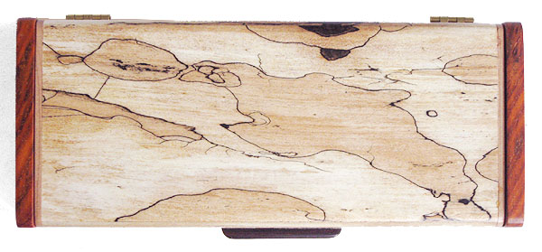 Spalted maple desktop box top view -  Handmade decorative wood desktop box