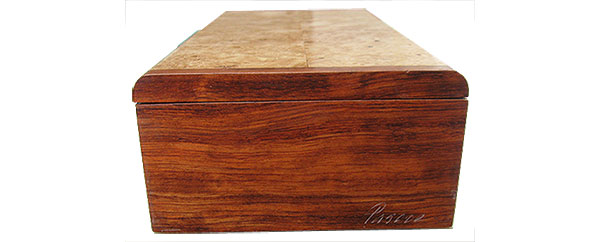 Bubinga box end - Handmade decorative wood box