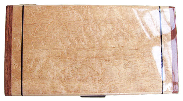 Birds eye maple box top - Handmade wood decorative desktop box or keepsake box