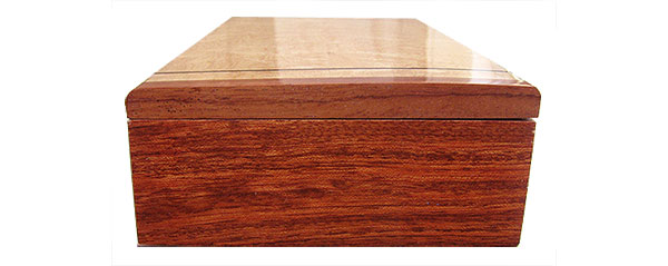Bubinga box end - Handmade slim wood box