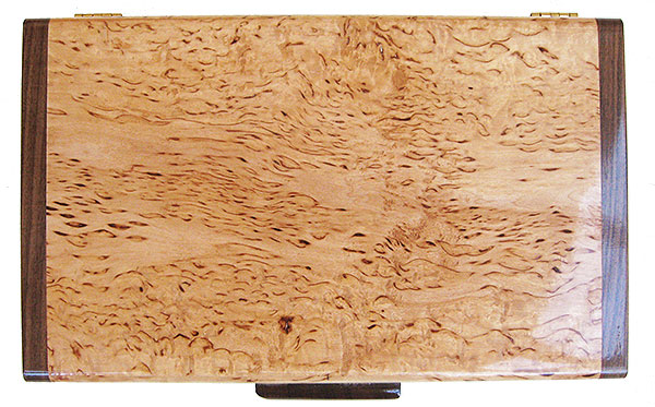 Masur birch burl box top - Handmade decorative wood desktop box