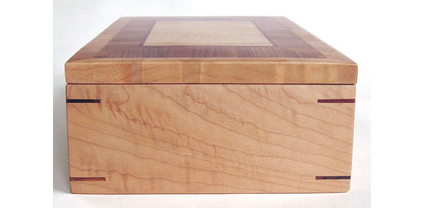 Figured western maple box end - Handmade decorative desktop wood box