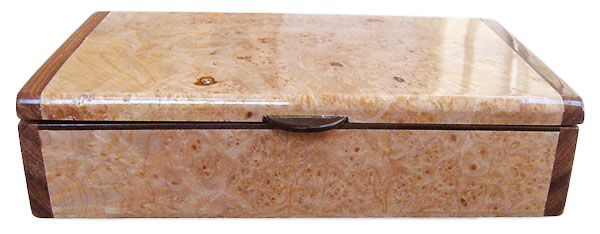 Maple burl box front - Handmade wood box