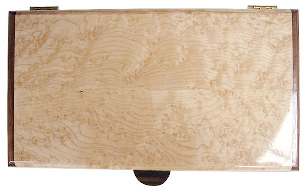 Birds eye maple box top - Handmade wood box - slim desktop box