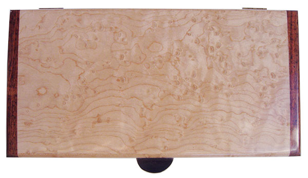 Birds eye maple box top - Handmade slim wood box