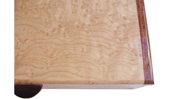 Birds eye maple box top close up - Handmade wood box