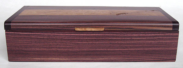 Brazilian kingwood box front view - Handmade decorative desktop box, pen box