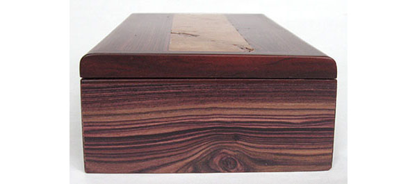 Bois de rose wood handmade box end - decorative rectangular wood box