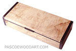 Handmade wood box - desktop pen box made of burly figured maple with bois de rose ends