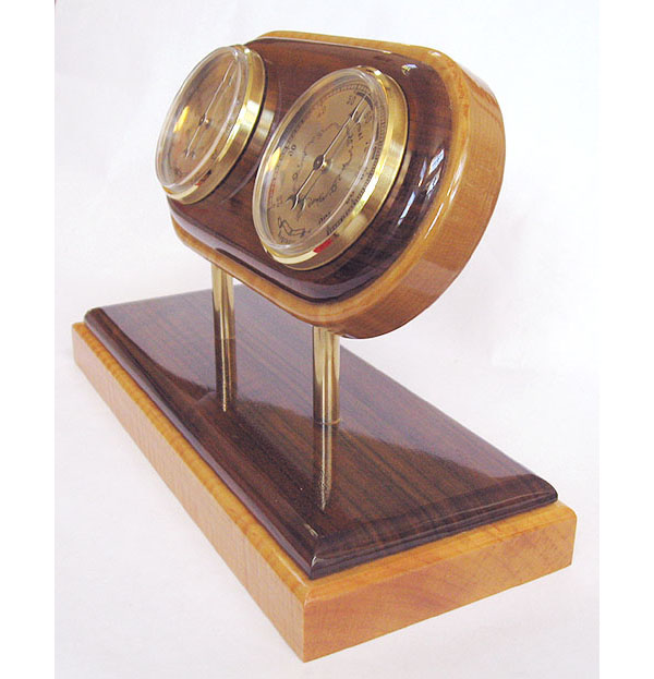 Decorative Wood Desktop Weather Station - Thermometer, Hygrometer