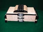 Handcrafted artistic wood box -  Blistered maple, ebony