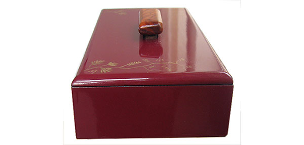 Cranberry color handpainted wood box side