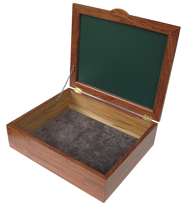 Handcrafted large wood box - Large decorative wood keepsake box - open view