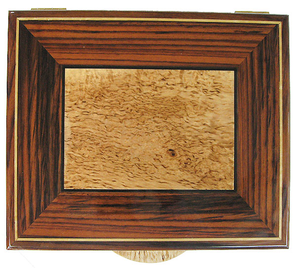 Masur birch framed with rosewood boxtop - Handcrafted large decorative wood keepsake box