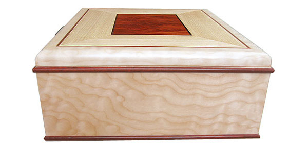 Bleached quilted western maple box end - Handmade decorative large wood keepsake box