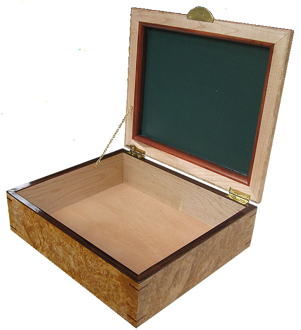 Handcrafted large wood box - Large decorative keepsake box, document box