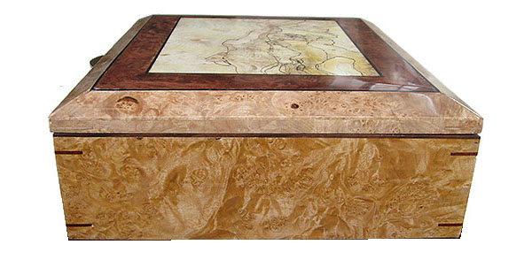 Maple burl box end - Handcrafted large wood box - Decorative large wood keepsake box