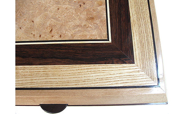 Handcrafted large wood box top close up