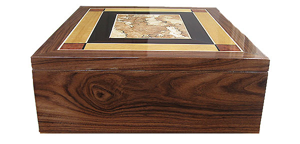 Bolivian rosewood box end - Handcrafted large wood keepsake box