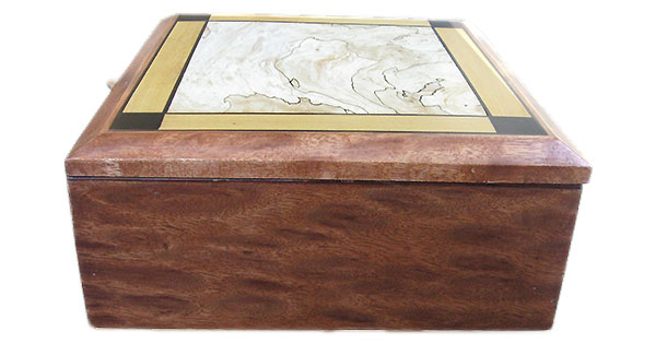 Leopard mahogany box side - Handmade wood box