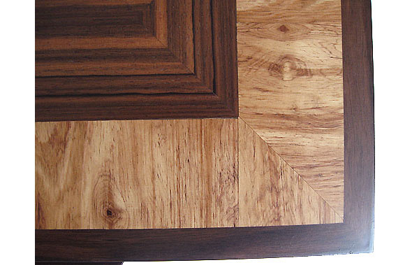 Decorative wood parquet box top close up - Asian ebony, Honduras rosewood
