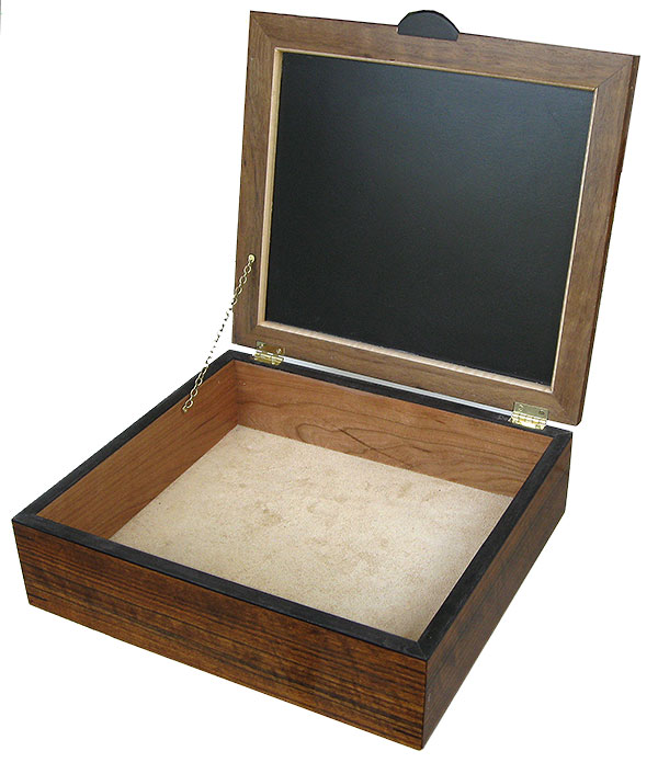 Handmade wood large keepsake box - open view
