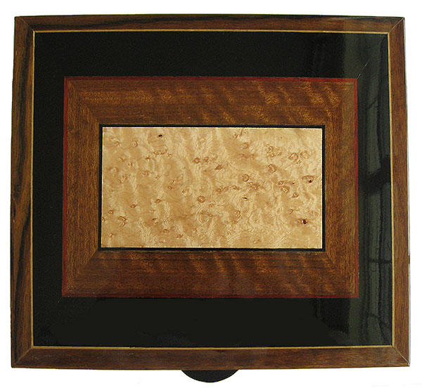 Handcrafted decorative wood box, large keepsake box - box top view