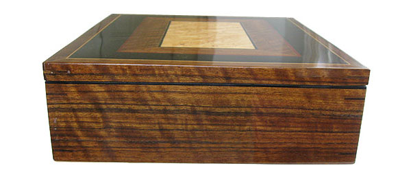 Handmade wood box - shedua side view