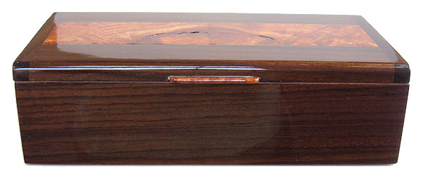 Handcrafted wood box - East Indian rosewood box front view