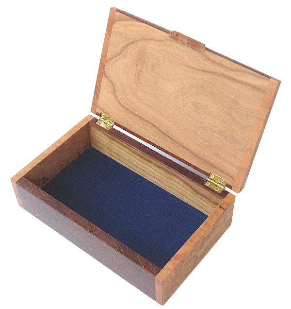 Handmade wood keepsake box - Open view