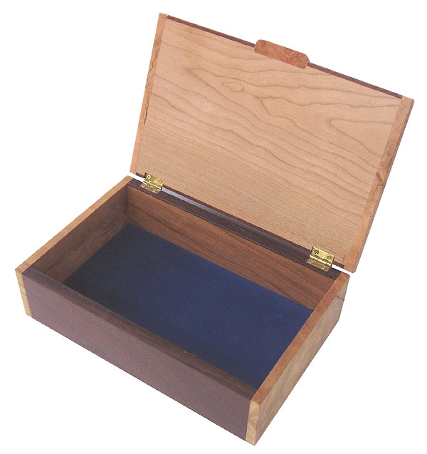 Handmade wood box - open view