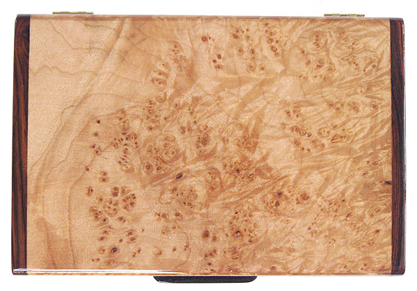 Maple burl box top - Handcrafted decorative wood keepsake box