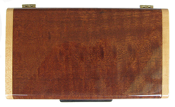Quilted sapele box top - Handmade decorative wood keepsake box