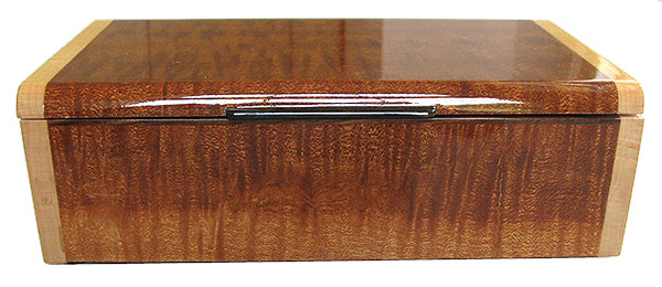 Quilted sapele box front - Handmade wood decorative keepsake box